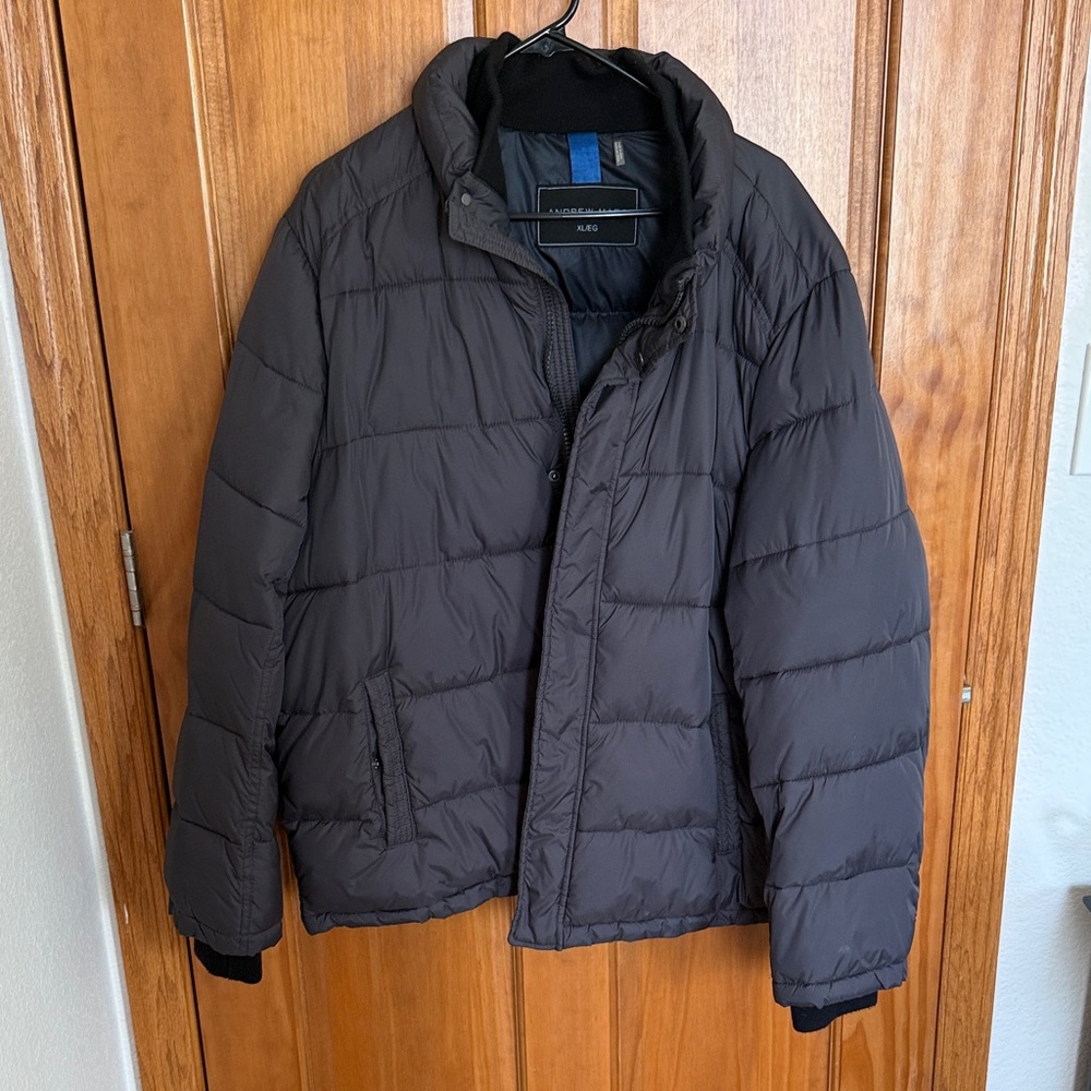Andrew Marc Men's Quilted Puffer Jacket in Dark Brown